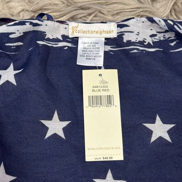 NWT American flag shawl one size - Picture 2 of 6